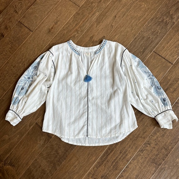 Roller Rabbit Embroidered Striped Blouse - Picture 1 of 7